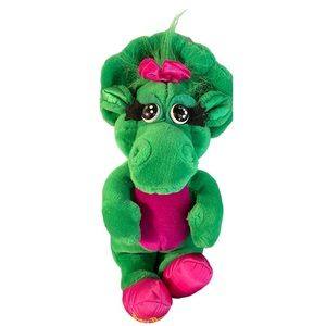 Vintage 1992 Barney BABY BOP Lyons Plush Dinosaur Green & Purple 12” Plush